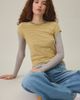 BDG BDG Double Layer Long Sleeve Spill The Tee in Yellow, Women's at Urban Outfitters - 1