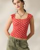 BDG BDG Drew Cap Sleeve Square Neck Cropped Tee Top in Red berry, Women's at Urban Outfitters - 1