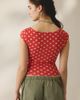 BDG BDG Drew Cap Sleeve Square Neck Cropped Tee Top in Red berry, Women's at Urban Outfitters - 2