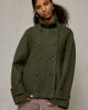 BDG BDG Drew Double-Breasted Wool Blend Funnel Neck Coat Jacket in Khaki, Women's at Urban Outfitters - 1