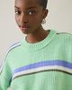 BDG BDG Eileen Multi-Color Stripe Oversized Crew Neck Sweater in White Stripe, Women's at Urban Outfitters - 5