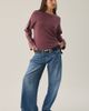 BDG BDG Felix Waffle Knit Cotton Long Sleeve Tee in Maroon, Women's at Urban Outfitters - 4