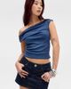 BDG BDG Fia Jersey Knit Off-The-Shoulder Crop Top in Blue, Women's at Urban Outfitters - 2