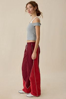 BDG BDG Finish Line Low-Rise Baggy Track Pants in Red, Women's at Urban Outfitters