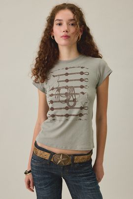 BDG BDG Grunge Graphic Short Sleeve Spill The Tee in Grey, Women's at Urban Outfitters