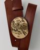BDG BDG Hammered Buckle Leather Belt in Brown, Women's at Urban Outfitters - 1