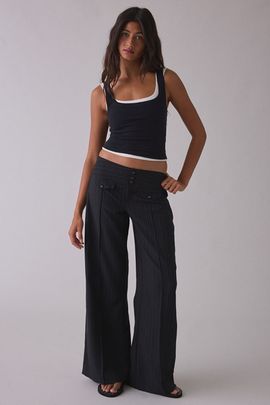 BDG BDG Hannah Low-Rise Flare Trousers Pant in Black, Women's at Urban Outfitters