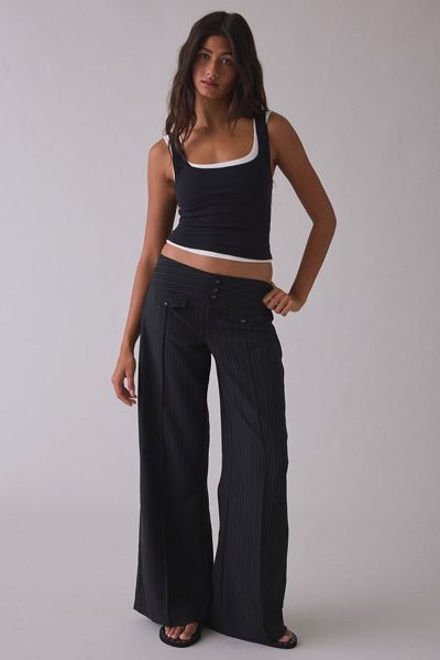 BDG BDG Hannah Low-Rise Flare Trousers Pant in Black, Women's at Urban Outfitters
