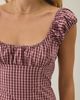 BDG BDG Highland Square Neck Puff Sleeve Plaid Mini Dress in Red berry, Women's at Urban Outfitters - 5