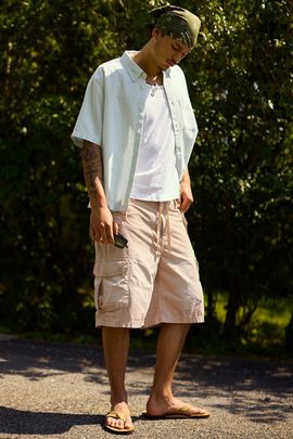 BDG BDG Jacob Ripstop Cotton Cargo Shorts in Beige, Men's at Urban Outfitters