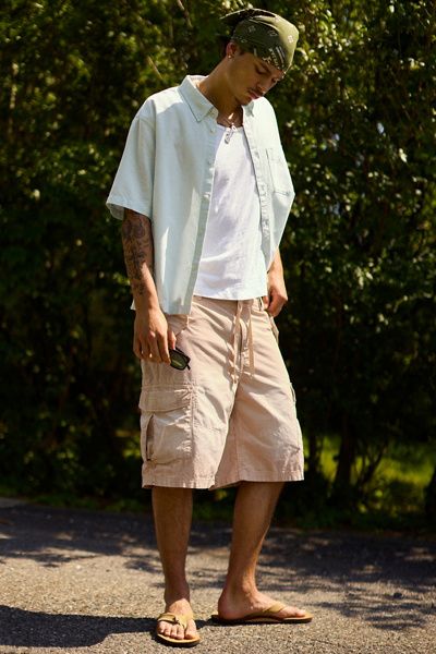 BDG BDG Jacob Ripstop Cotton Cargo Shorts in Beige, Men's at Urban Outfitters
