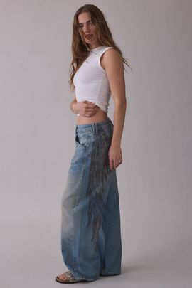 BDG BDG Jaya Angel Wings Graphic Baggy Boyfriend Jeans in Denim Light, Women's at Urban Outfitters