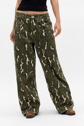 BDG BDG Jaya Animal Camo Baggy Boyfriend Jeans in Animal Camo, Women's at Urban Outfitters