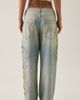 BDG BDG Jaya Frayed Applique Baggy Boyfriend Jeans in Medium Blue, Women's at Urban Outfitters - 5