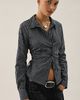 BDG BDG Joanna Tailored Side-Tie Button-Down Shirt in Black, Women's at Urban Outfitters - 1