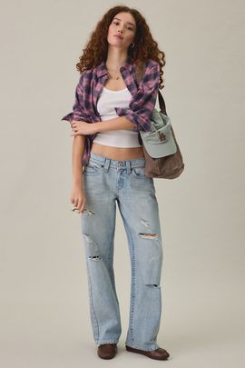 BDG BDG Kayla Ripped Low-Rise Jeans in Pool blue, Women's at Urban Outfitters