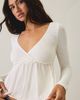 BDG BDG Keepsake Surplice V-Neck Long Sleeve Babydoll Top in Ivory, Women's at Urban Outfitters - 4