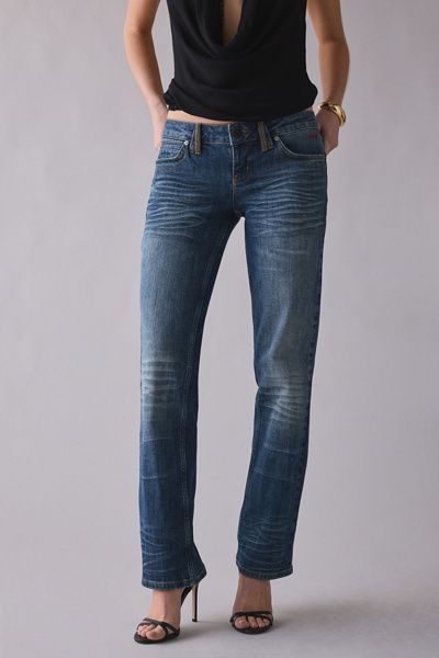 Bdg Keira Low Rise Slim Jean In Dark Vintage Wash