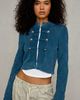 BDG BDG Kellie Cadet Military Button Detail Sweater Jacket in Blue, Women's at Urban Outfitters - 1