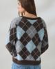 BDG BDG Kennedy Argyle Fuzzy Knit Oversized Cardigan in Blue, Women's at Urban Outfitters - 3