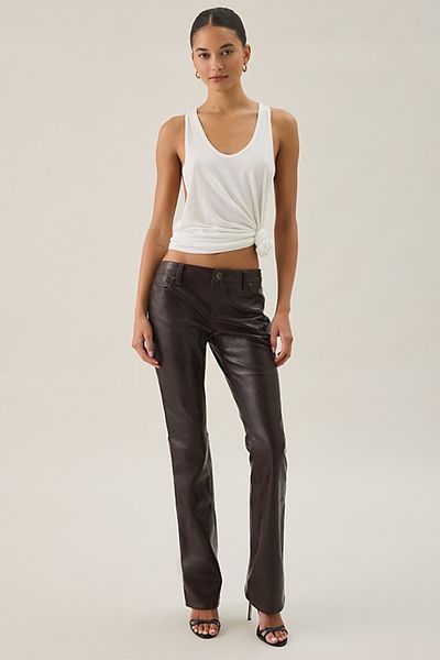 Bdg Kimmy Faux Leather Ultra Low-Rise Bootcut Pants In Wine