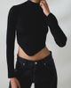 BDG BDG Lizzy V-Hem Cropped Fitted Turtleneck Sweater in Black, Women's at Urban Outfitters - 1