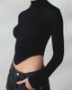 BDG BDG Lizzy V-Hem Cropped Fitted Turtleneck Sweater in Black, Women's at Urban Outfitters - 3