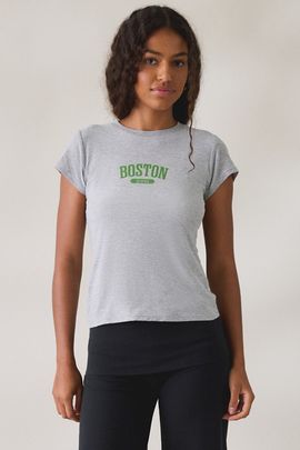 BDG BDG Local Graphic Short Sleeve Spill The Tee in Boston Grey, Women's at Urban Outfitters