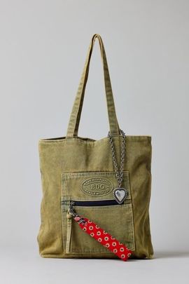 BDG BDG Logo Washed Denim Tote Bag in Dirty Wash Denim at Urban Outfitters