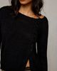BDG BDG Lorelai Asymmetric Flyaway Cardigan in Black, Women's at Urban Outfitters - 3