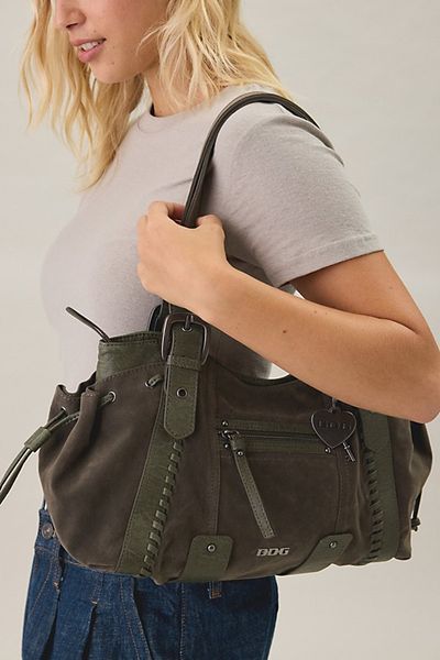 BDG BDG Lou Suede Shoulder Bag in Brown, Women's at Urban Outfitters