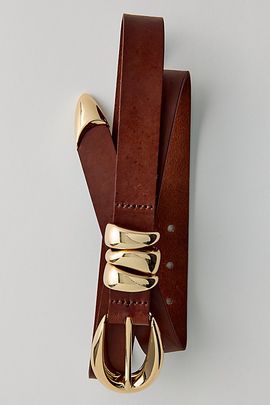 BDG BDG Mia Modern Buckle Leather Belt in Brown, Women's at Urban Outfitters
