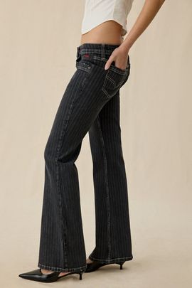 BDG BDG Miko Printed Low-Rise Flare Jeans in Black, Women's at Urban Outfitters