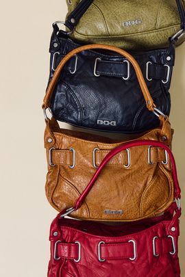 BDG BDG Mini Sonny Belted Faux Leather Shoulder Bag in Camel, Women's at Urban Outfitters