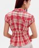 BDG BDG Nadine Ruched Cap Sleeve Button-Down Shirt in Red, Women's at Urban Outfitters - 3
