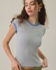 BDG BDG Off-Duty Ribbed Crew Neck Short Sleeve Tee in Light Grey, Women's at Urban Outfitters - 1