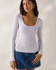 BDG BDG Off-Duty Ribbed Scoop Neck Long Sleeve Tee in Mulberry, Women's at Urban Outfitters - 1