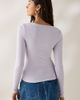 BDG BDG Off-Duty Ribbed Scoop Neck Long Sleeve Tee in Mulberry, Women's at Urban Outfitters - 4