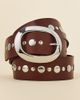 BDG BDG Oval Buckle Studded Leather Belt in Brown, Women's at Urban Outfitters - 2