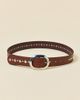 BDG BDG Oval Buckle Studded Leather Belt in Brown, Women's at Urban Outfitters - 3
