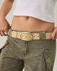BDG BDG Oval Buckle Wide Suede Belt in Tan, Women's at Urban Outfitters - 1
