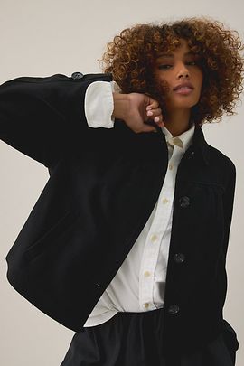 BDG BDG Penny Wool Blend Swing Peacoat Jacket in Black, Women's at Urban Outfitters
