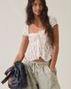BDG BDG Piper Sheer Lace Cap Sleeve Babydoll Top in White, Women's at Urban Outfitters - 1
