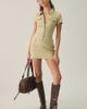BDG BDG Polly Linen Short Sleeve Utility Romper in Tan, Women's at Urban Outfitters - 1