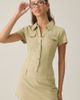 BDG BDG Polly Linen Short Sleeve Utility Romper in Tan, Women's at Urban Outfitters - 3