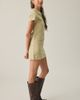 BDG BDG Polly Linen Short Sleeve Utility Romper in Tan, Women's at Urban Outfitters - 5