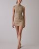 BDG BDG Polly Zip-Front Slim Sleeveless Open-Back Shirt Top in Brown, Women's at Urban Outfitters - 1