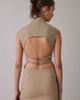 BDG BDG Polly Zip-Front Slim Sleeveless Open-Back Shirt Top in Brown, Women's at Urban Outfitters - 2