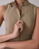 BDG BDG Polly Zip-Front Slim Sleeveless Open-Back Shirt Top in Brown, Women's at Urban Outfitters - 4