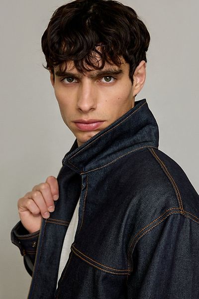BDG BDG Premium Selvedge Denim Zip Jacket in Rinsed Denim, Men's at Urban Outfitters